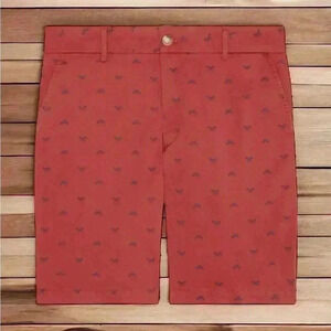 IZOD Men's Advantage Performance Schiffli Short Saltwater Red Sz. 40, 9" Inseam